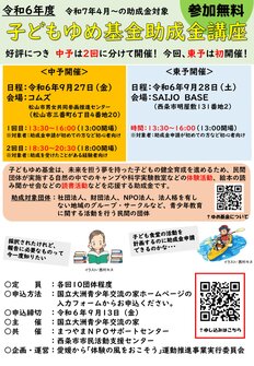 写真:令和６年度子どもゆめ基金助成金講座